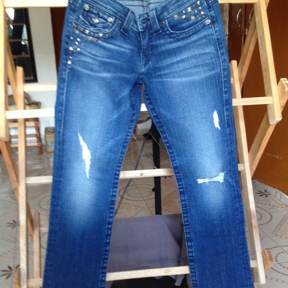 True Religion Billy disco punk studded w /crystals - Picture 4 of 7