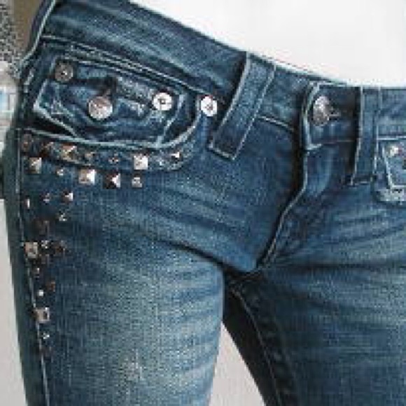 True Religion Billy disco punk studded w /crystals - Picture 6 of 7