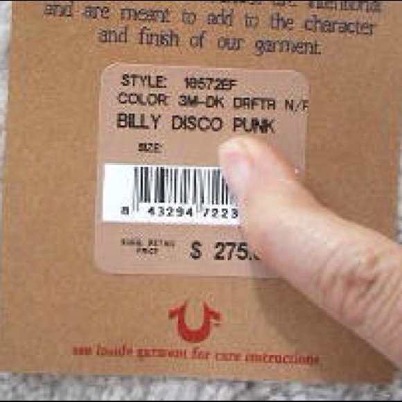 True Religion Billy disco punk studded w /crystals - Picture 7 of 7