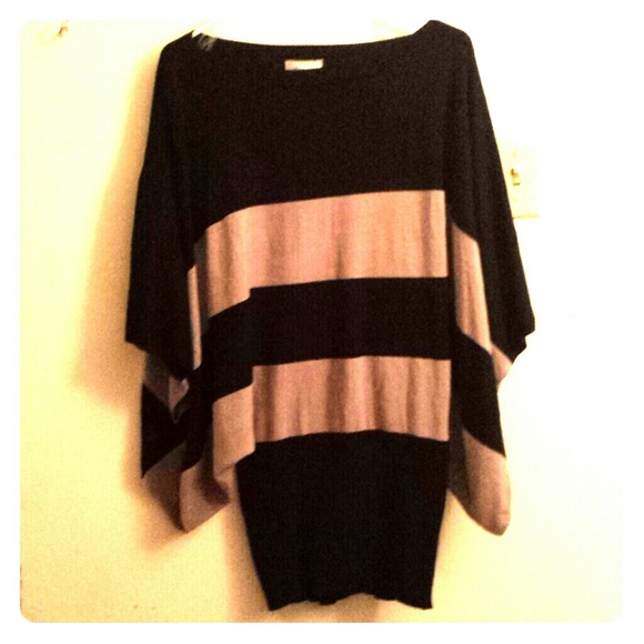 Black and beige striped dress