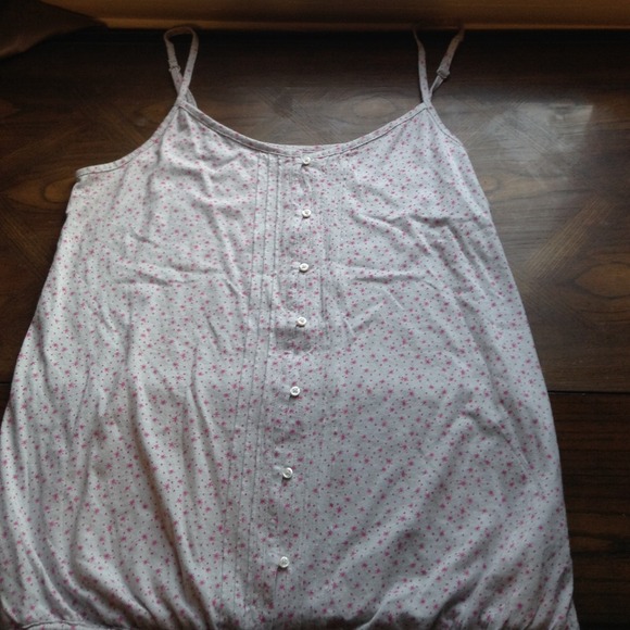 American Eagle Light Blue and Pink Button up Tank