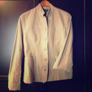 Khaki no collar blazer