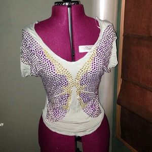 butterfly rhinestone shirt