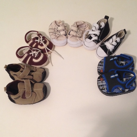 5 pairs of baby boy shoes.