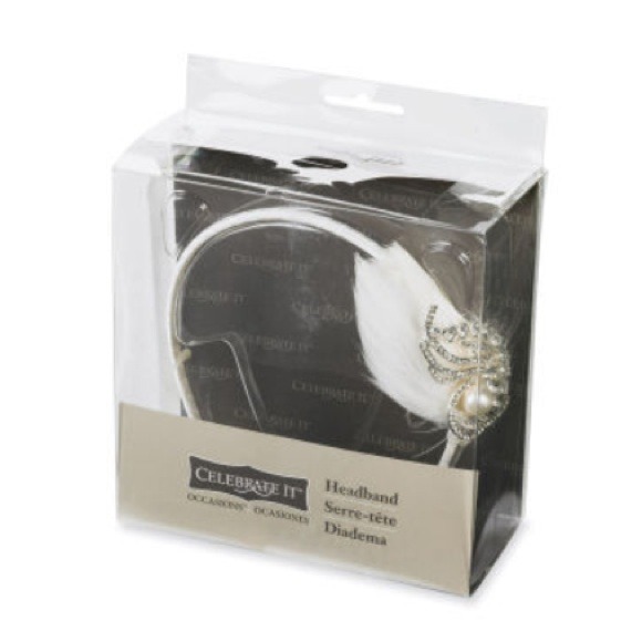 Reduced! Crystal & feather bridal headband