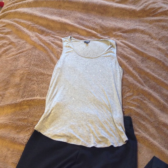 Silver glam dressy tank NWOT