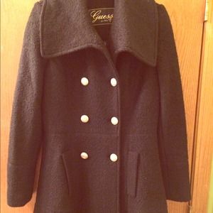 Guess black peacoat