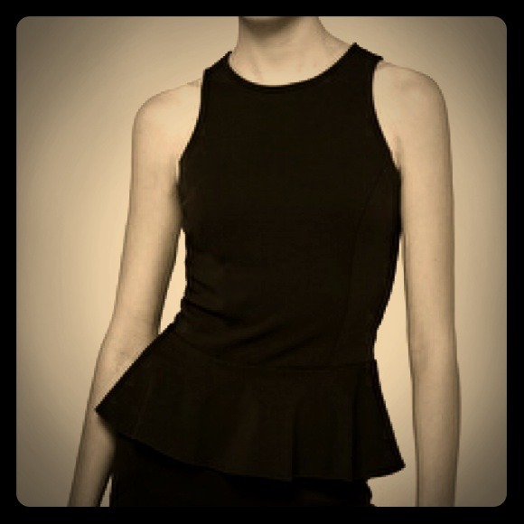 Black peplum shell