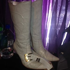 Authentic Mexican eel skin cowgirl heel boots