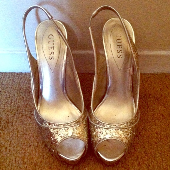 GUESS Gold Heels.