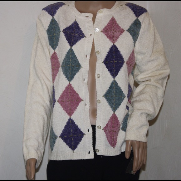 Beautiful cream and multi-color sweater - Picture 1 of 4