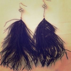 Black Feather Earrings