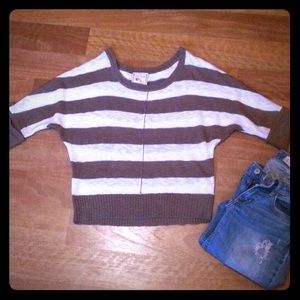 Brown and white stripe sweater