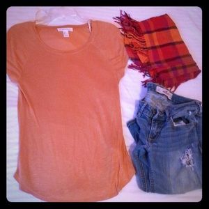 -- Sold --   Orange scoop neck top