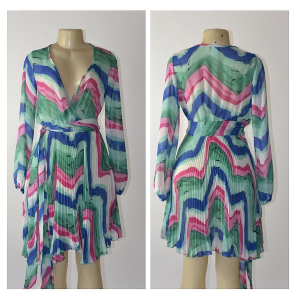 Multicolor waist tie dress