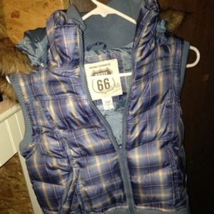 Small plaid winter vest Route 66