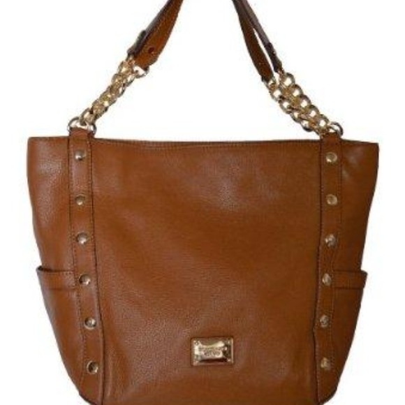 Authentic Cognac tan Delancey Michael Kors tote