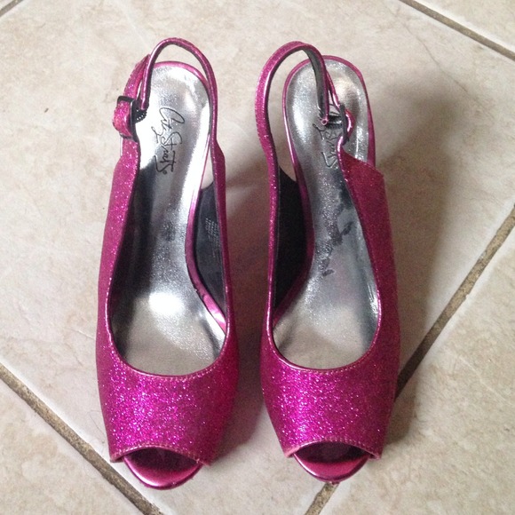 Pink glitter heels