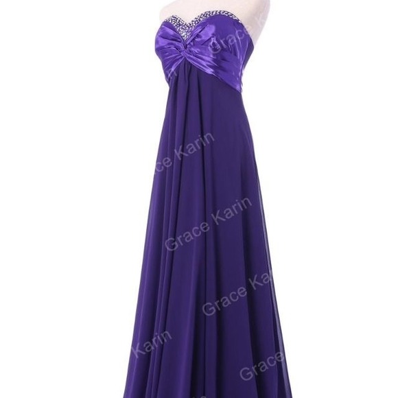 Size 8. Purple floor length formal gown.