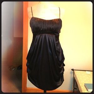 Silky Black Strap Dress