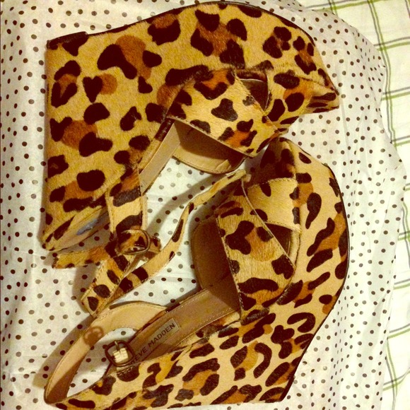 Steve Madden Shoes - Steve Madden Westii Leopard Platform Wedge Sandal