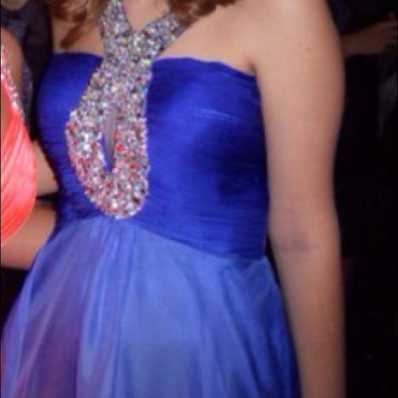 Sherri Hill Keyhole Halter Short Prom Dress - Picture 2 of 3