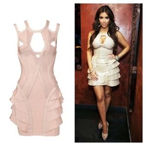 Cutout Ruffle Bandage Dress