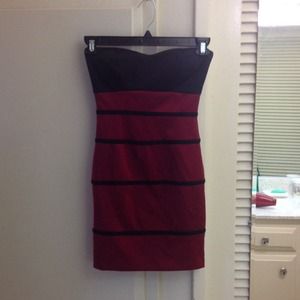 Red and black dress
