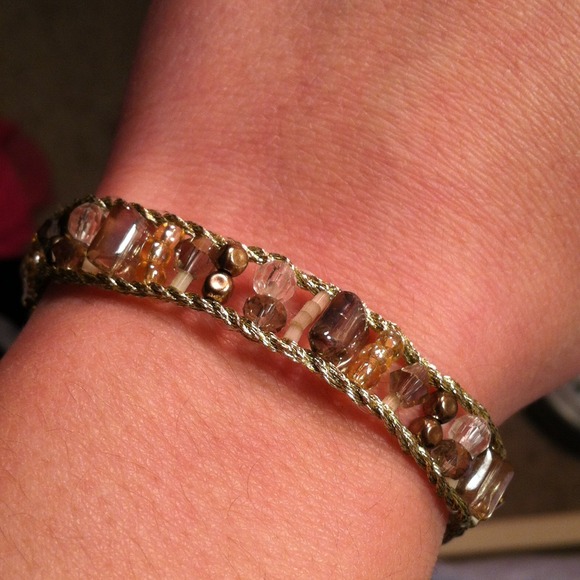 Aeo gold beaded bracelet