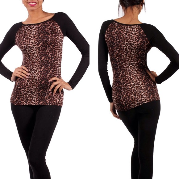 Animal print long sleeve top - Picture 1 of 3