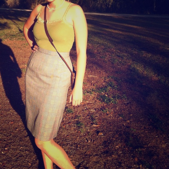Gray and Black Ultra High Waisted Vintage Skirt