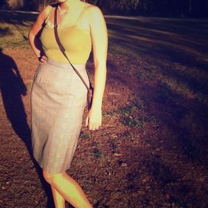 Gray and Black Ultra High Waisted Vintage Skirt