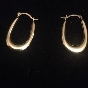 10K white gold hoop earrings