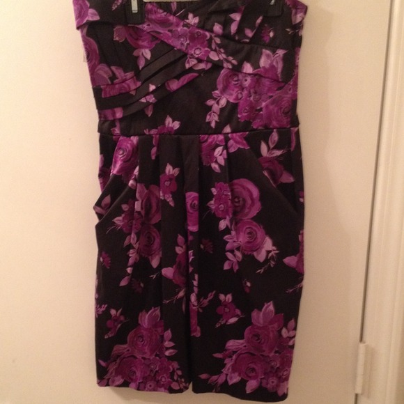 Black and purple large floral dress