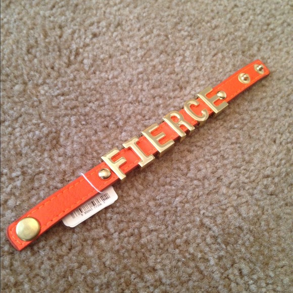 "FIERCE"  slide letters burnt orange bracelet - Picture 1 of 2