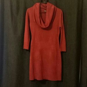 Oxblood cowl neck sweater dress!!!!