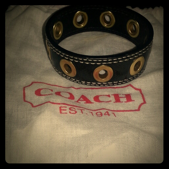 Brand new coach dark brown leather bracelet