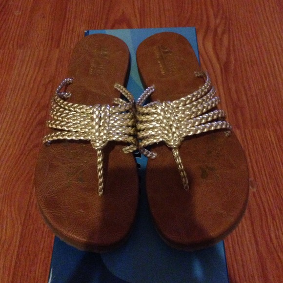 Gold slippers