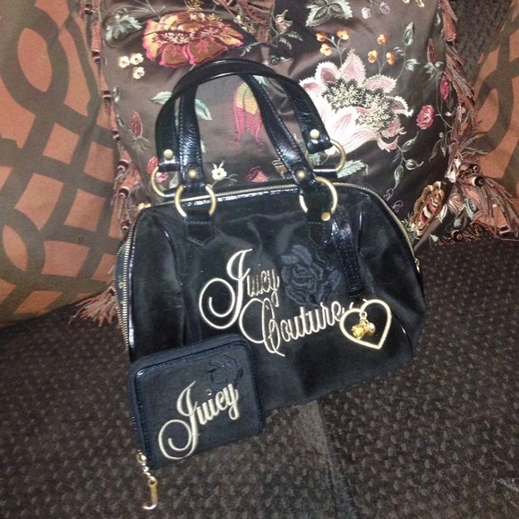 Authentic Black Juicy Couture Handbag and Wallet