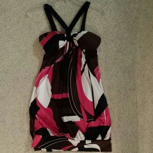 A B. DARLIN black/red/white short dress