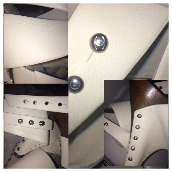 NOT WHITE...BONE  colored CHANEL sandals SOLD - Picture 3 of 4