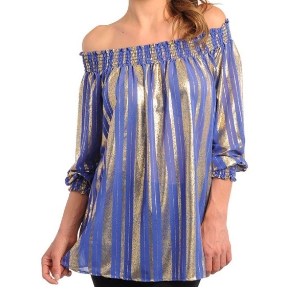 Tops - The Molly cold shoulder shimmer blouse M