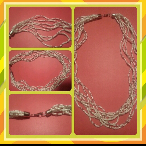 8 strand hand made custom glass bead necklace