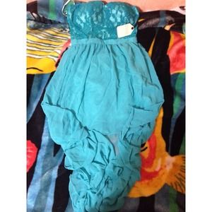Turquoise high low dress