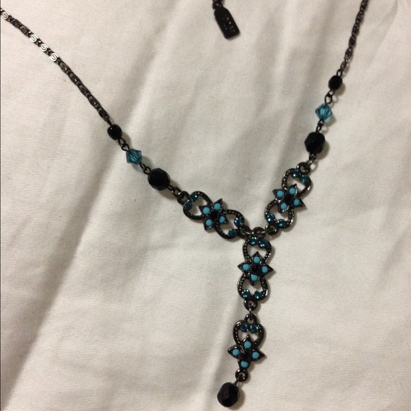 Beautiful blue and black necklace!