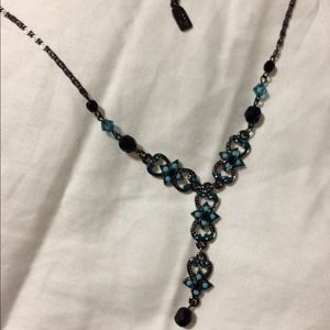 Beautiful blue and black necklace!