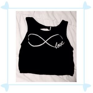Black infinity crop top