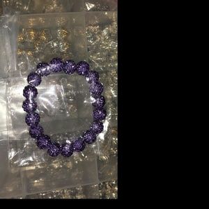925 jewelry new purple bracelet bead charm cuff link disco bal