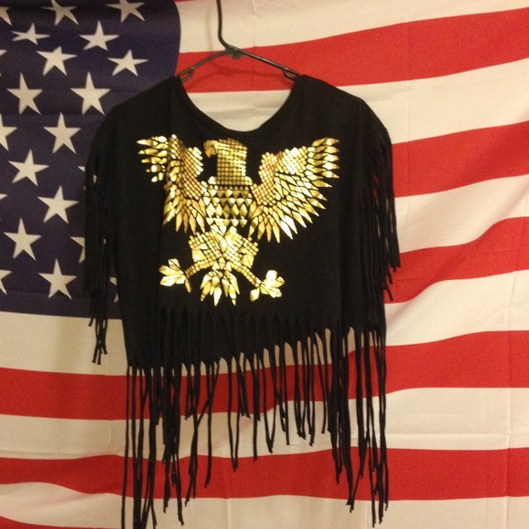Golden eagle fringed t-shirt!