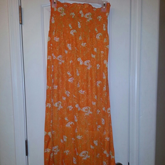 Orange and whit summer dress